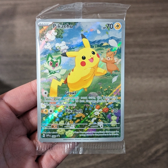 Pokemon Pikachu Promo Card + extra promo cards from Paldea Adventure Chest New! - Picture 1 of 11